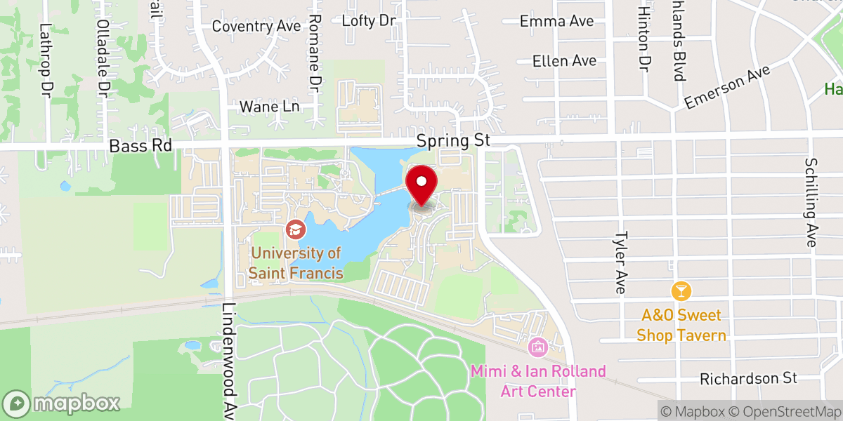 Map showing location of Saint Francis Chapel