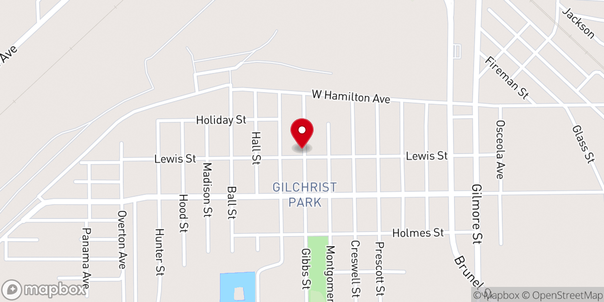 Map showing location of Calvary Baptist Church