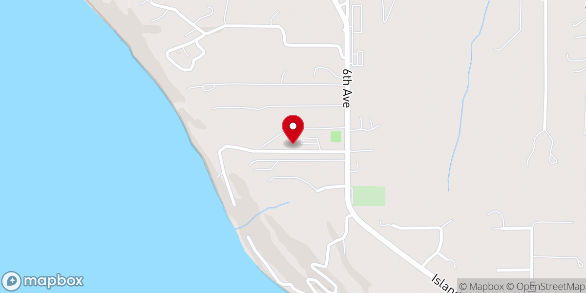 Map showing location of Fox Island United Church