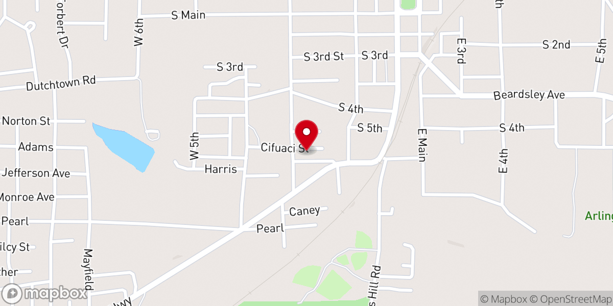 Map showing location of Mt Calvary Baptist Church
