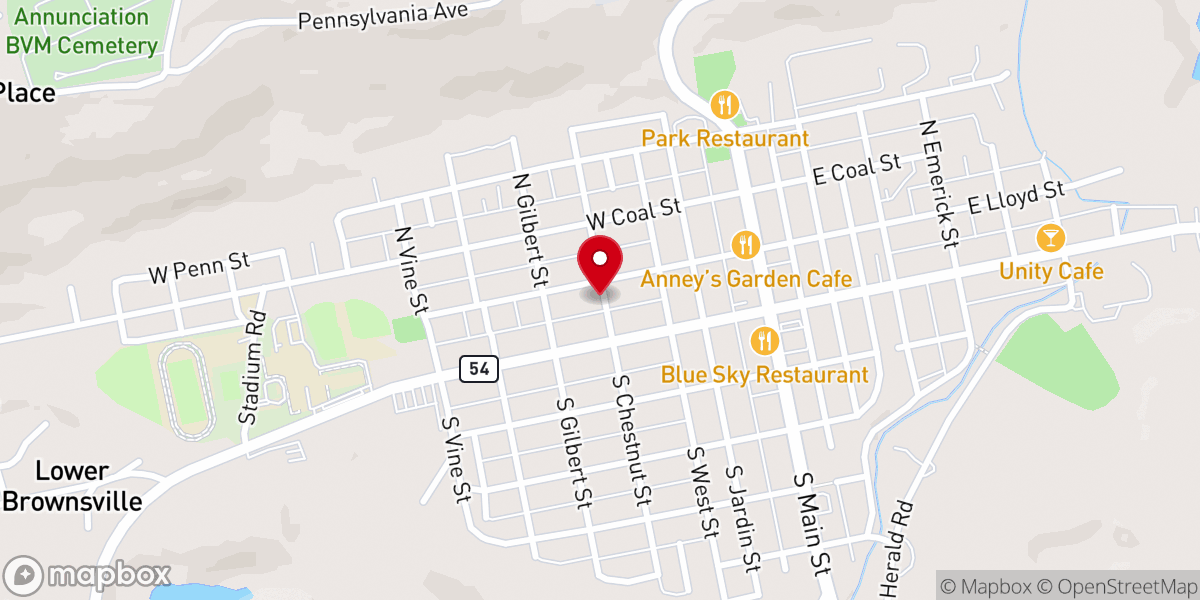 Map showing location of Shenandoah Mennonite Church