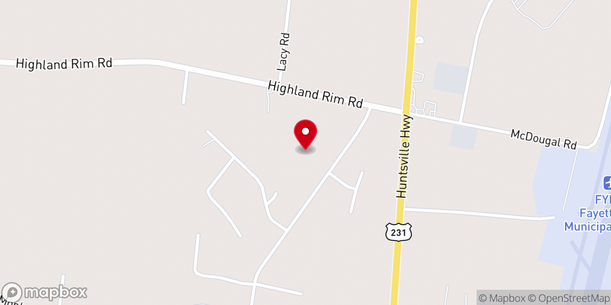 Map showing location of Fayetteville Church of God