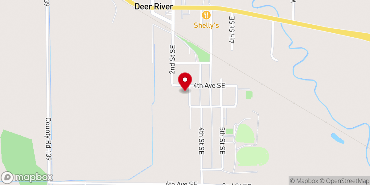 Map showing location of Deer River Church of God