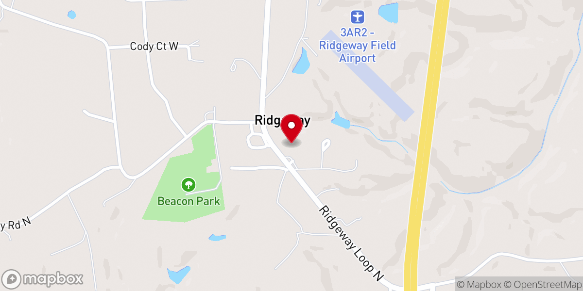 Map showing location of Ridgeway Church of Christ