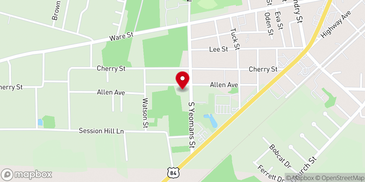 Map showing location of Fourth Mt Olive Church