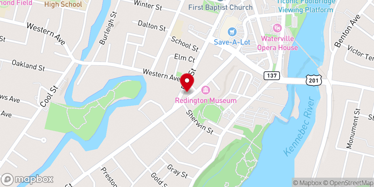 Map showing location of Universalist-Unitarian Church