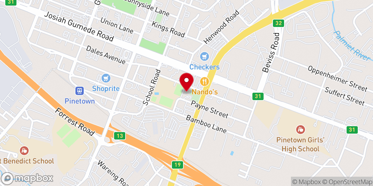 Map showing location of St John the Baptist Church