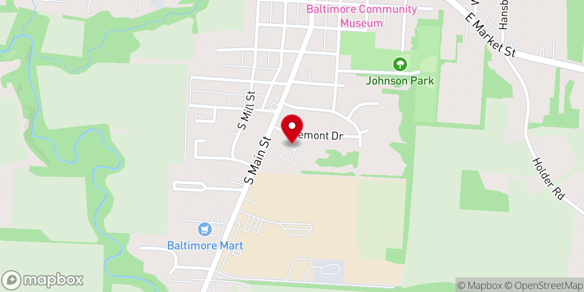 Map showing location of Christ United Methodist Church