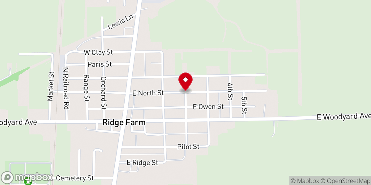 Map showing location of Ridge Farm Friends Church