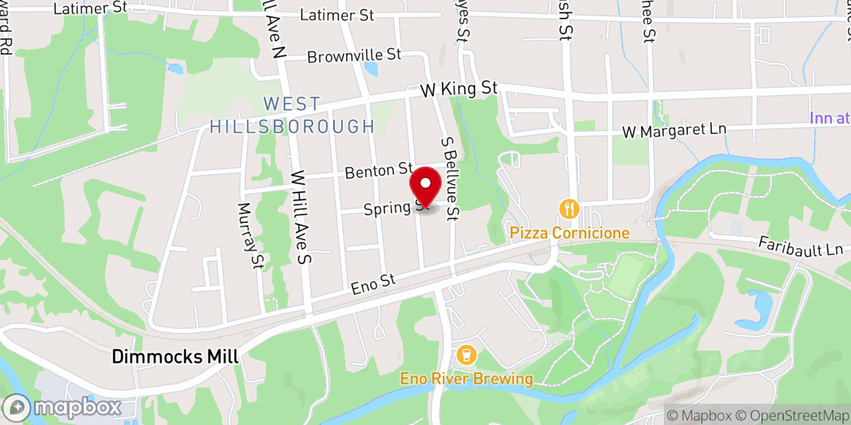 Map showing location of Hillsborough Wesleyan Church