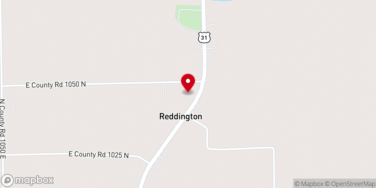 Map showing location of Reddington Christian Church