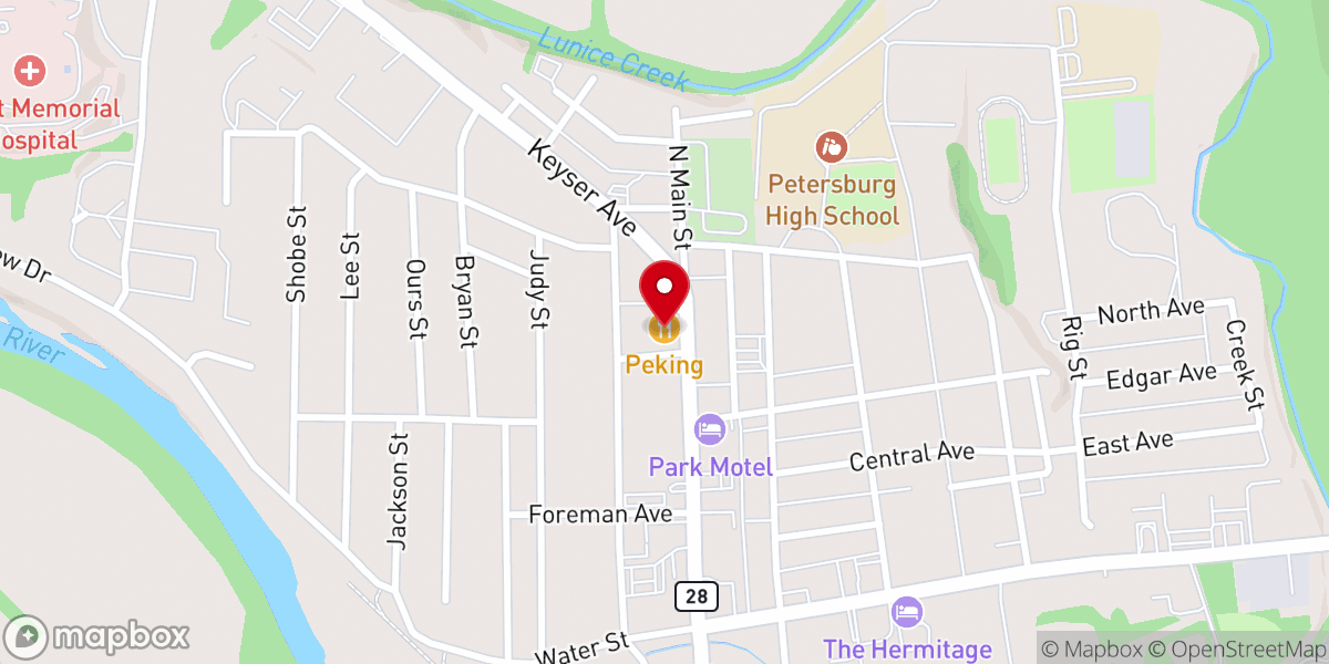 Map showing location of Peking Chinese Buffet