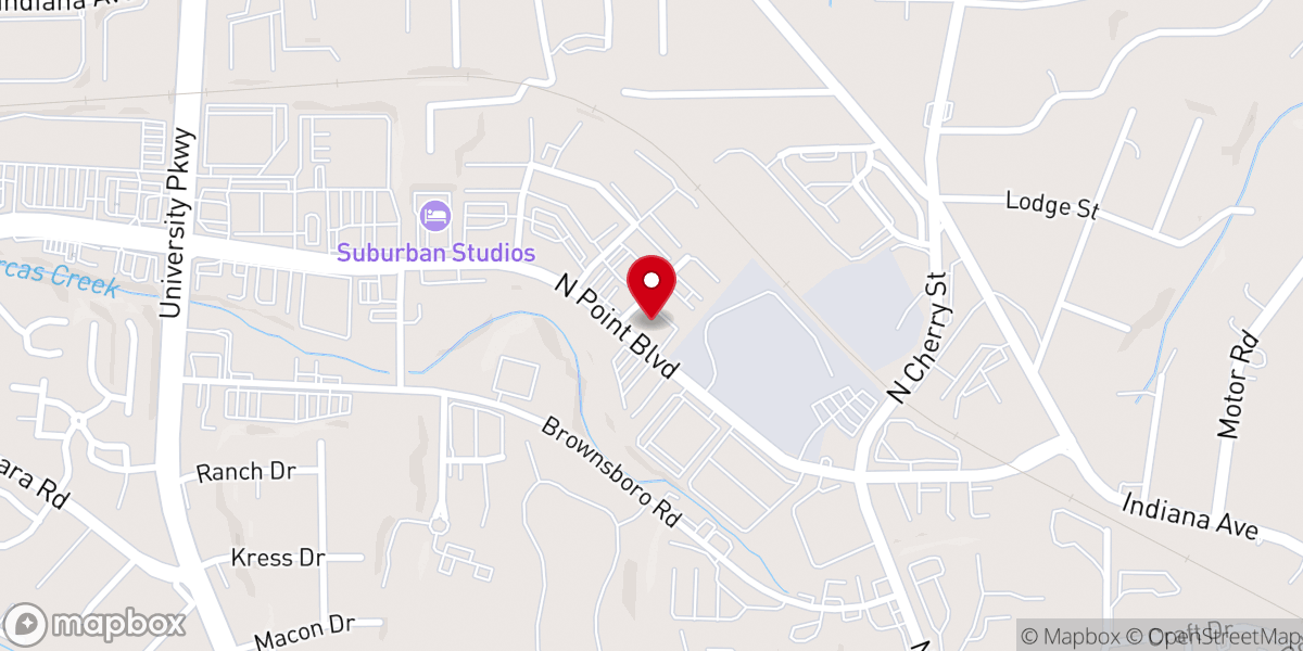 Map showing location of Triad Church Network