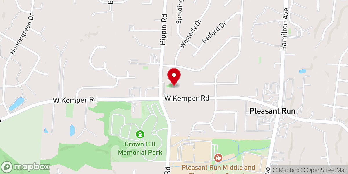 Map showing location of Pleasant Run Baptist Church