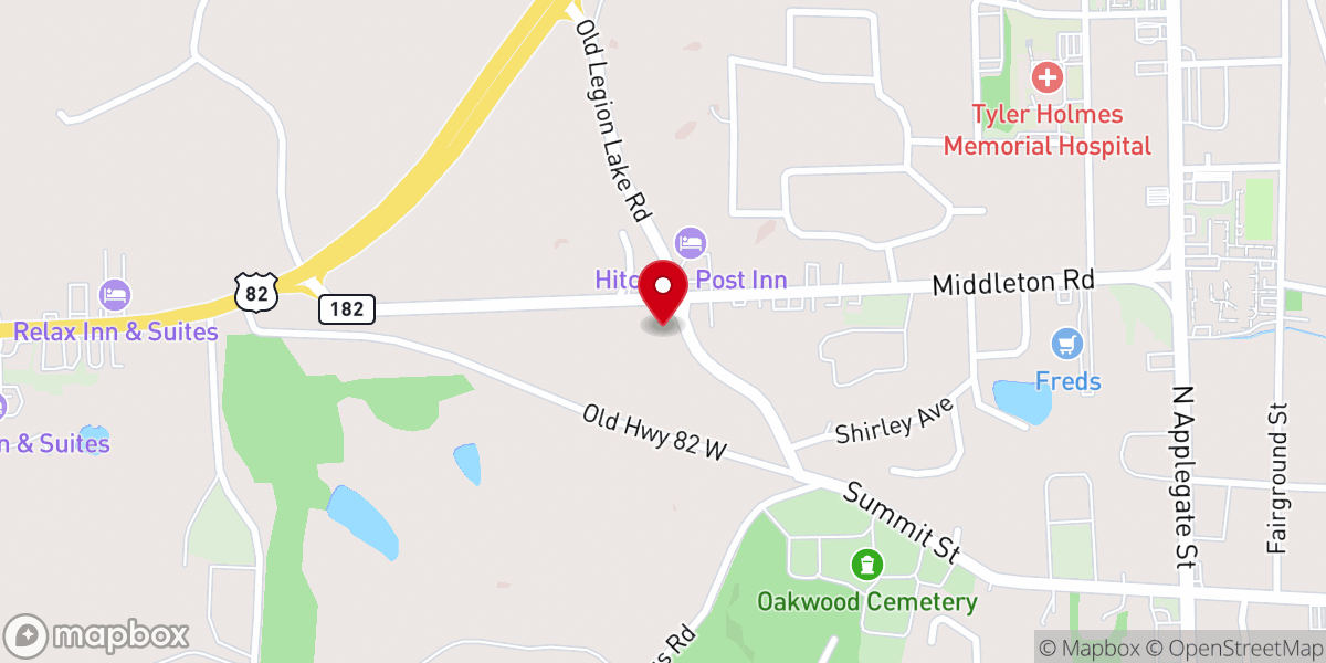 Map showing location of Winona Church of Christ