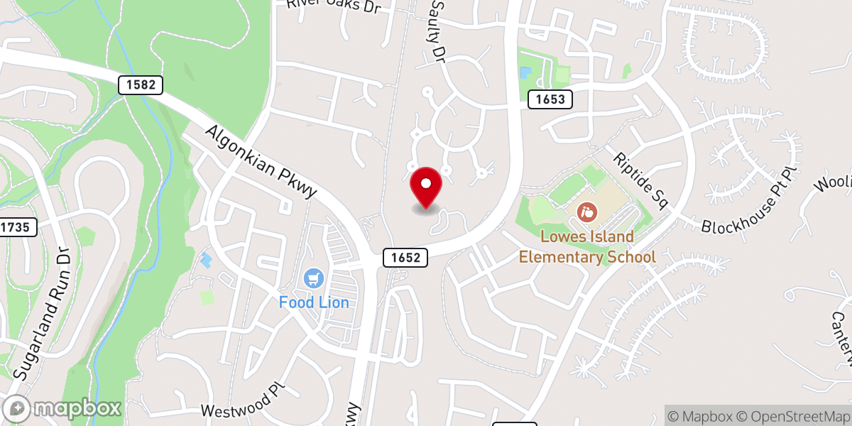 Map showing location of Potomac Baptist Church