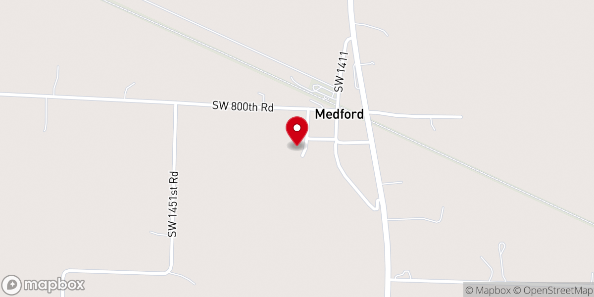 Map showing location of Medford Rock Island Church