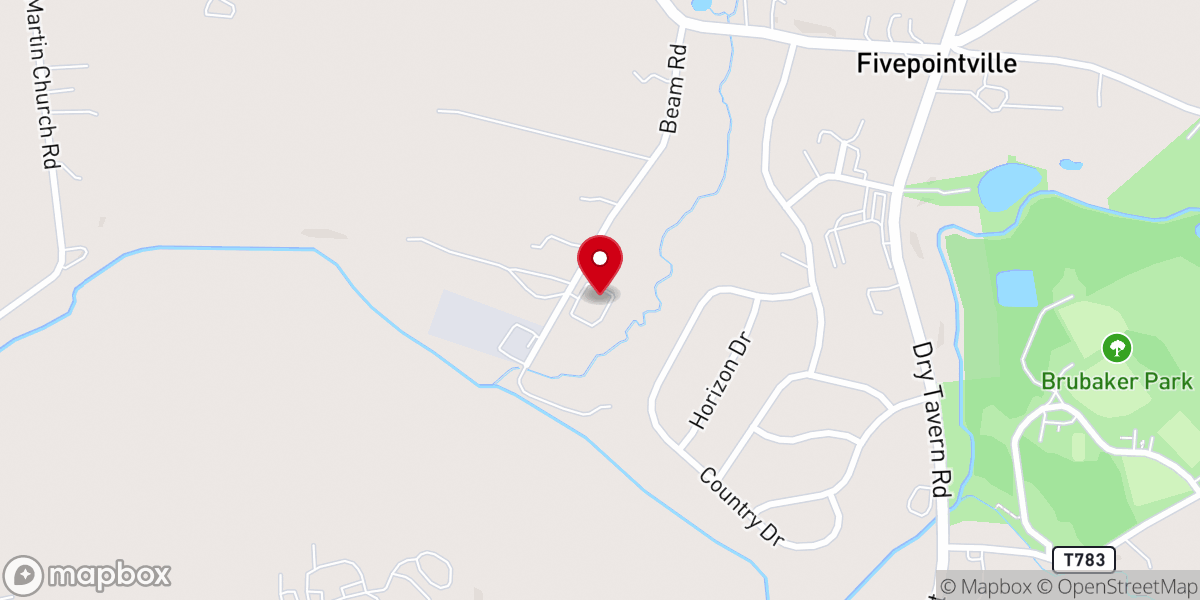 Map showing location of Muddy Creek Mennonite Church