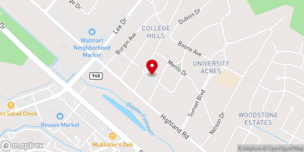 Map showing location of University Baptist Church