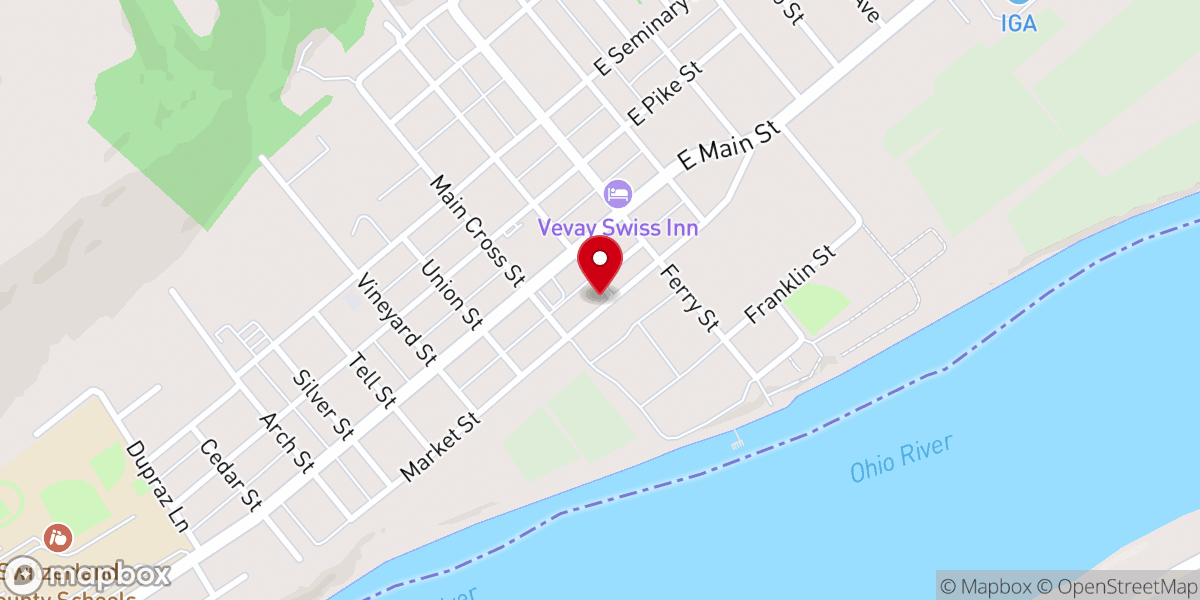 Map showing location of Vevay Church of Christ