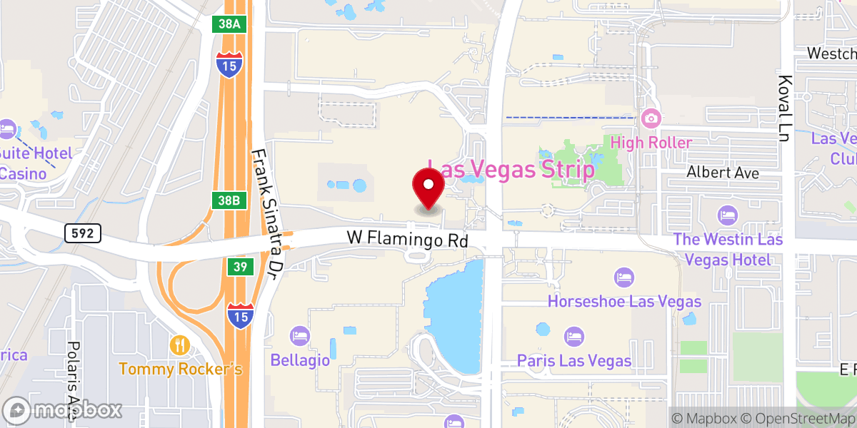 Map showing location of Classico Chapel at Caesars Palace