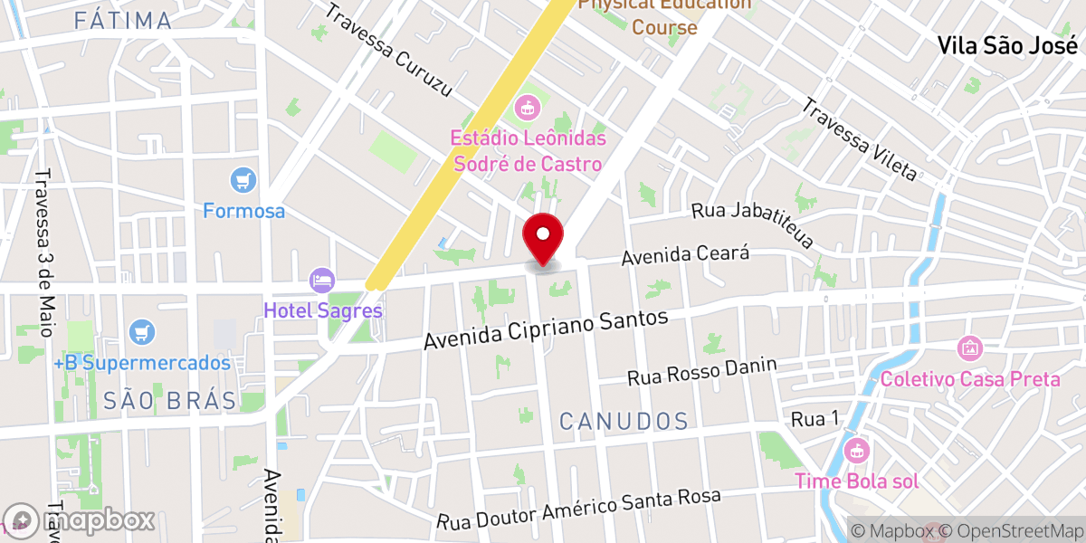 Map showing location of 1ª Igreja Evangélica Congregacional de Belém