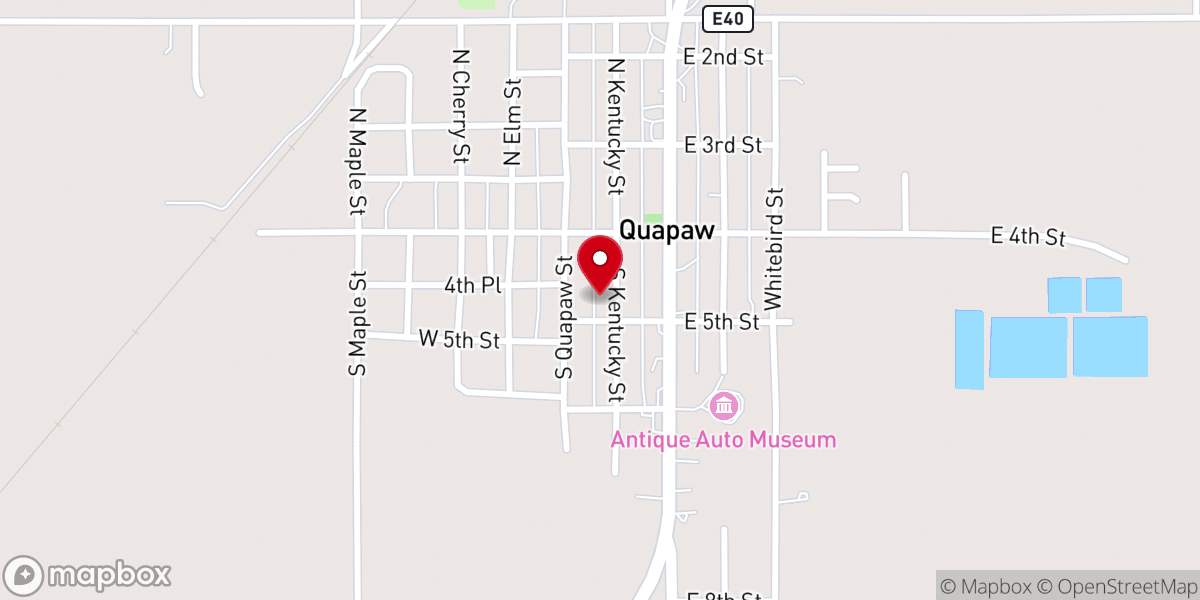 Map showing location of First Baptist Church - Food Distribution Center