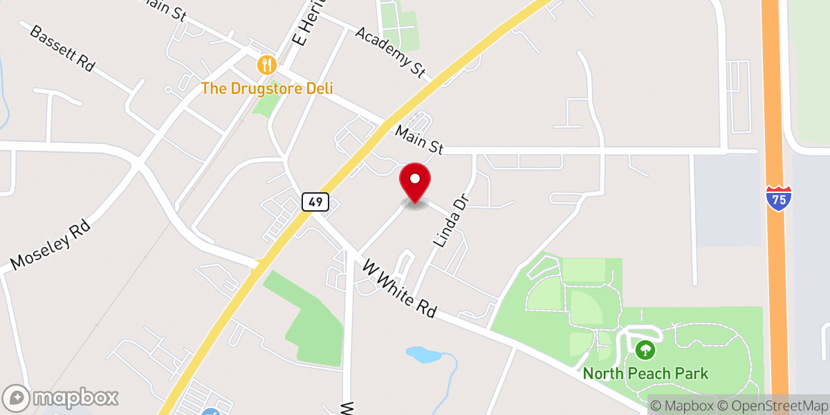 Map showing location of First Fellowship Worship Center