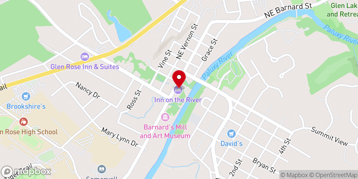Map showing location of Inn On The River