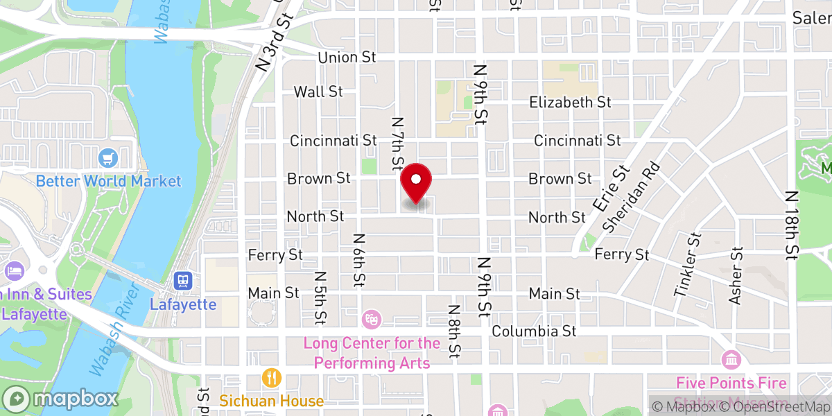 Map showing location of First Baptist Church