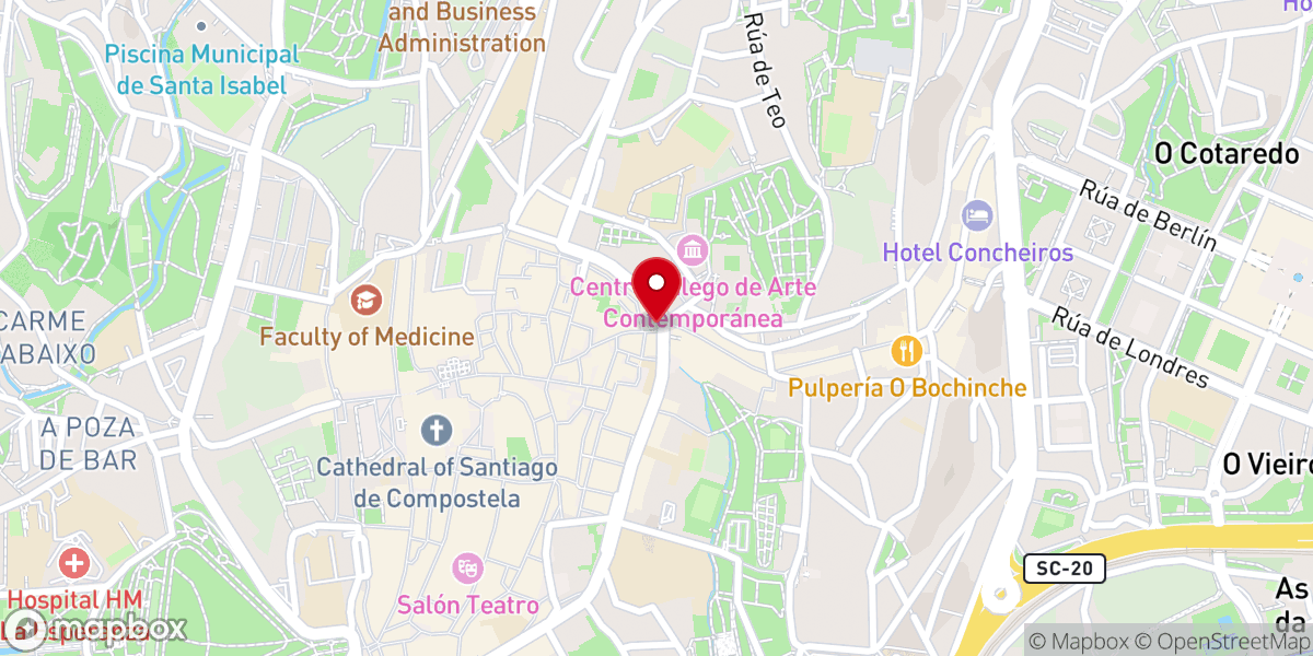 Map showing location of Porta do Camiño