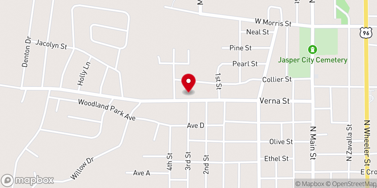 Map showing location of United Methodist Church of the Pines