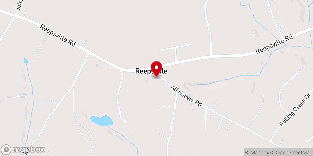 Map showing location of Reepsville Baptist Church