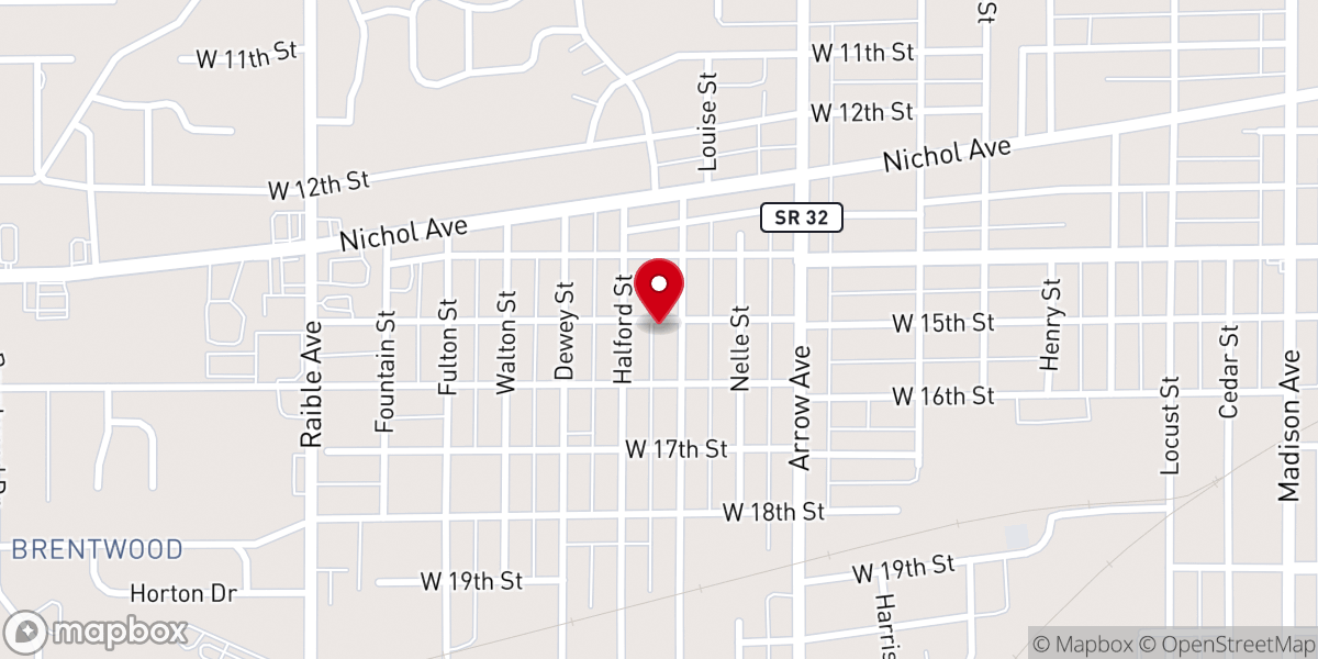 Map showing location of New Hope United Methodist Church