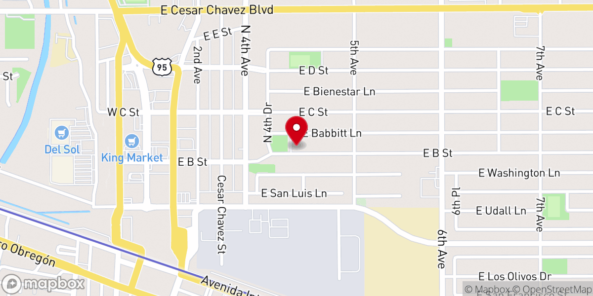 Map showing location of Iglesia Getsemani, San Luis Az.