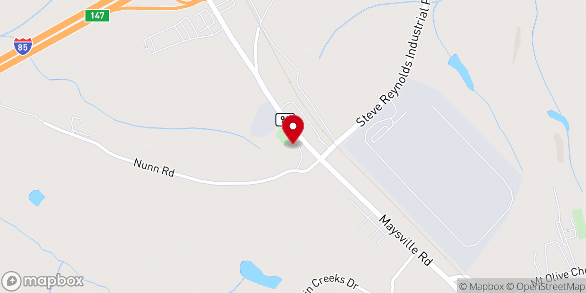 Map showing location of Harmony Christian Church