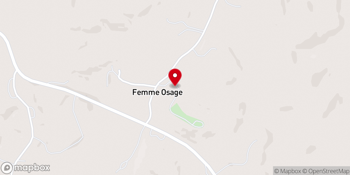 Map showing location of Femme Osage United Church