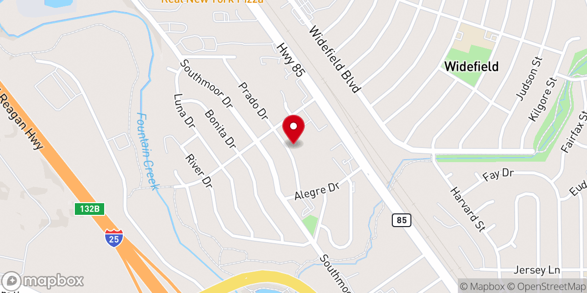 Map showing location of First United Pent of Fountain