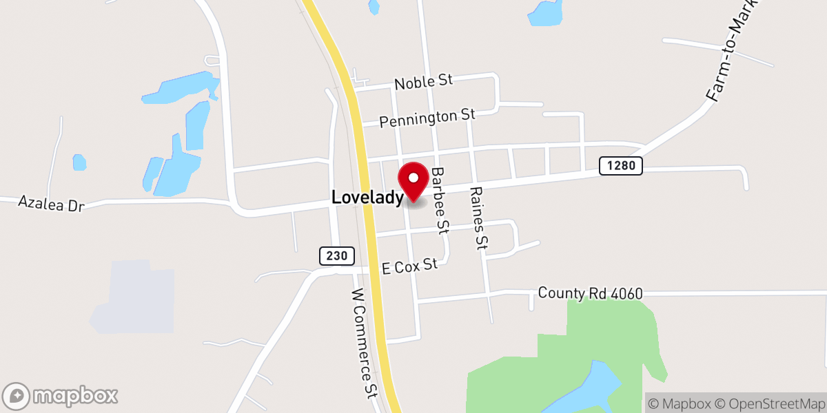 Map showing location of Church of Christ