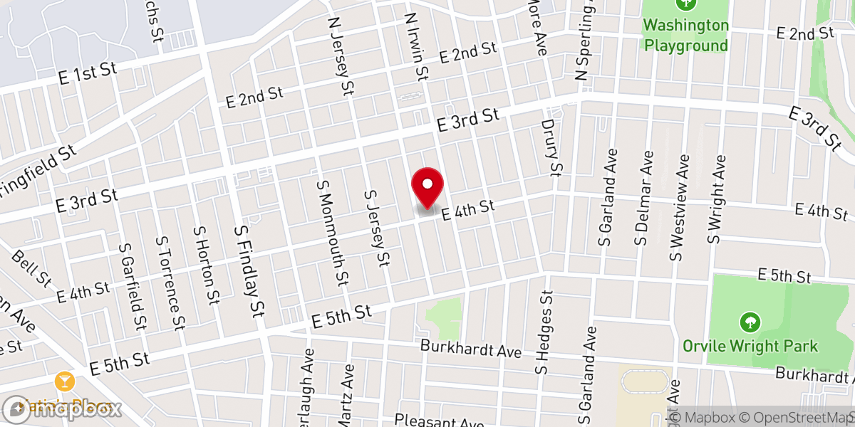 Map showing location of Dayton Bible Way Church