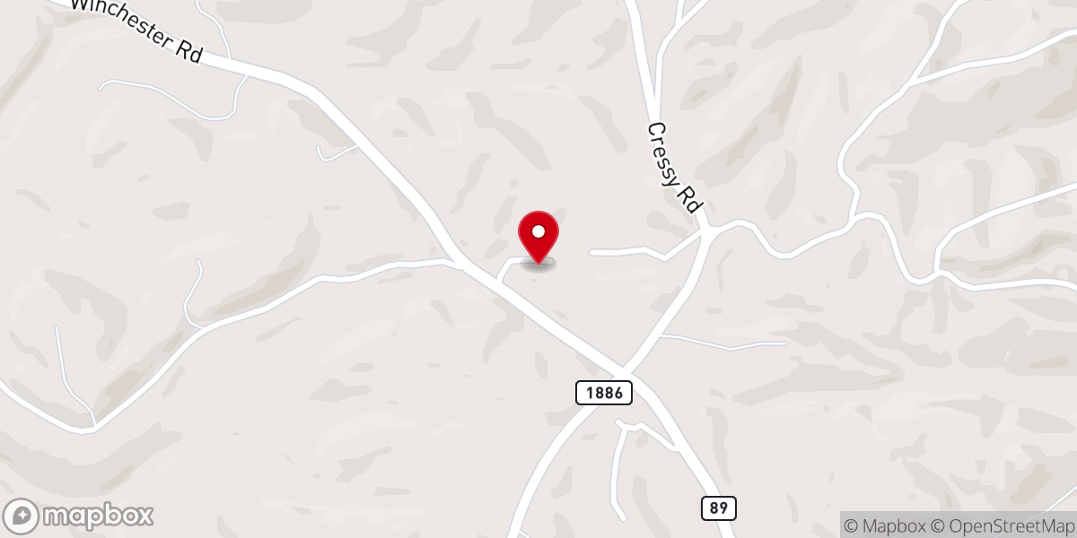 Map showing location of Liberty Church