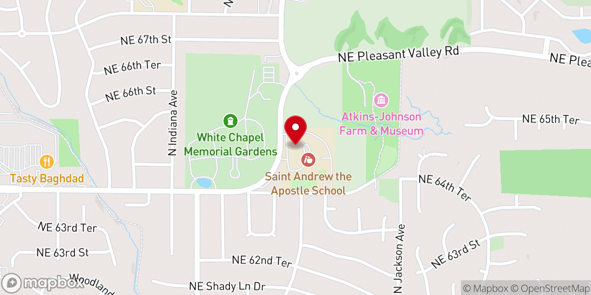 Map showing location of Saint Andrew the Apostle Catholic Church