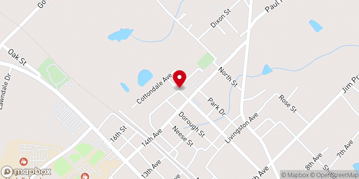 Map showing location of Cottondale Baptist Church