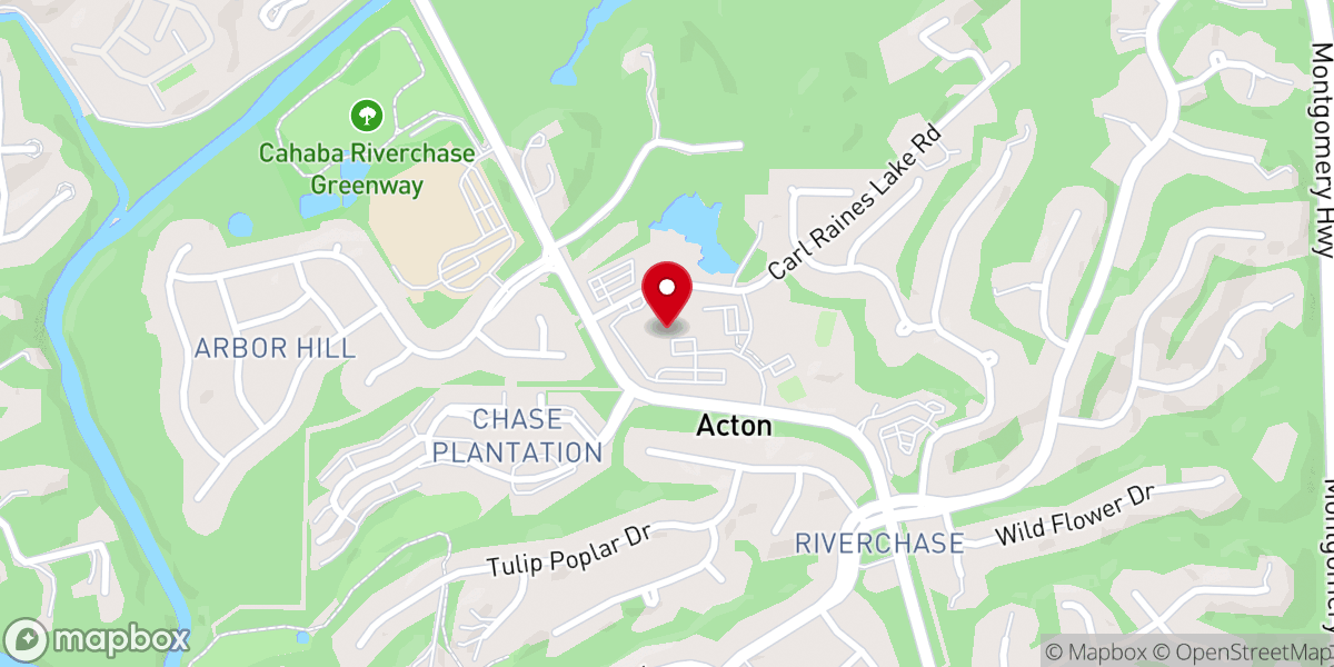 Map showing location of Riverchase United Methodist Church