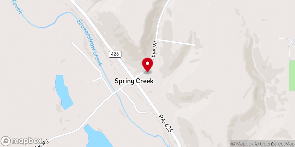 Map showing location of Spring Creek Community Church