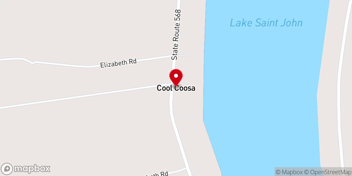 Map showing location of Cool Coosa Church