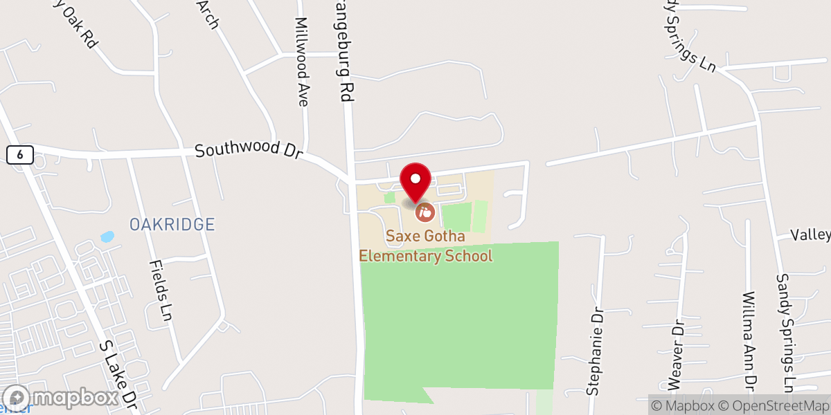 Map showing location of Red Bank Fellowship Church