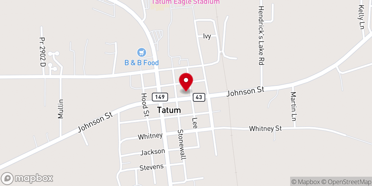 Map showing location of Tatum Church Of Christ