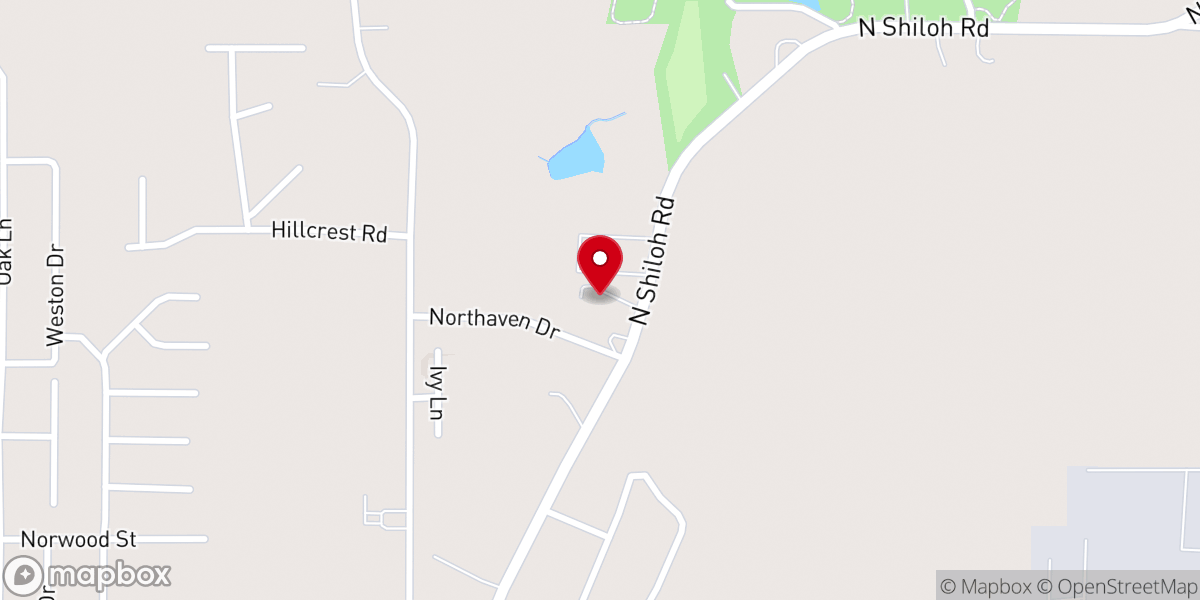 Map showing location of Prince of Peace Lutheran Church