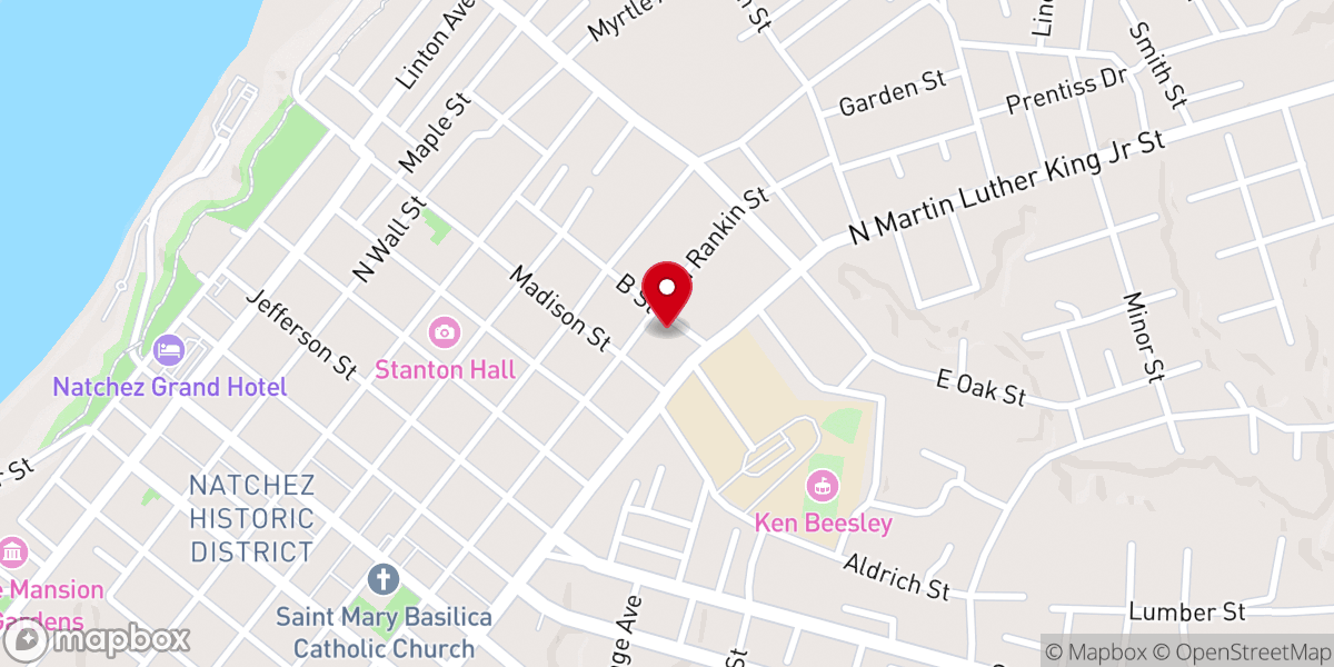 Map showing location of Beulah Baptist Church